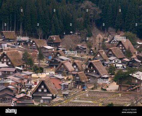 Landscape View Of Shirakawago A Unesco Historical Traditional Japanese