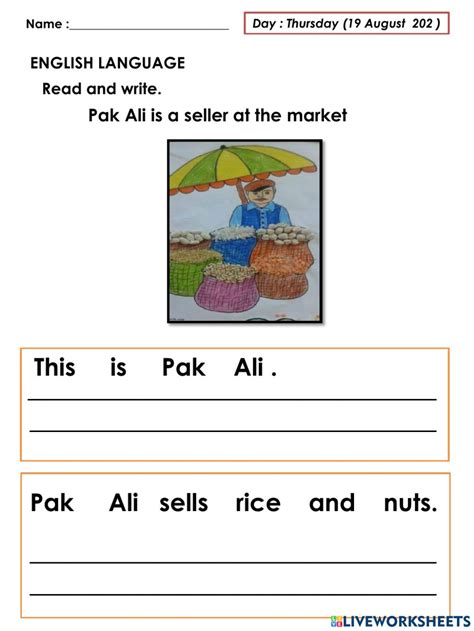 Pak Ali Is A Seller Worksheet