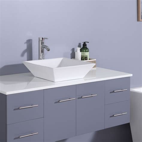 The bathroom is associated with the weekday morning rush, but it doesn't have to be. Totti Wave 48-Inch Gray Modern Bathroom Vanity With ...