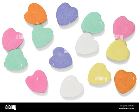 Plain Sweetheart Hearts Photographed On A White Background Stock Photo