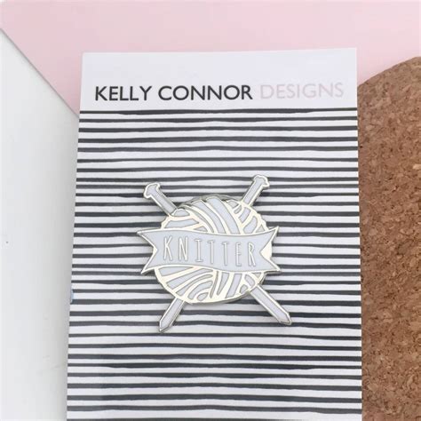 Knitter Knitting Enamel Pin Badge Pin By Kelly Connor Designs