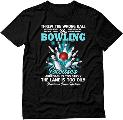 My Bowling Excuses Funny Bowling Cotton Short Sleeve T Shirt Black