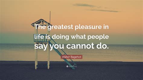 Walter Bagehot Quote The Greatest Pleasure In Life Is Doing What