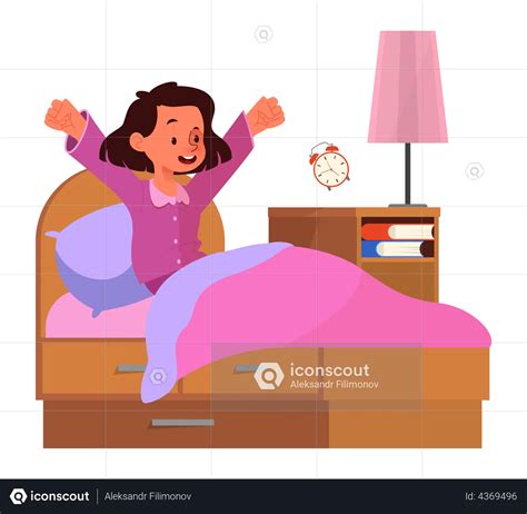 Best Little Girl Waking Up Illustration Download In Png And Vector Format