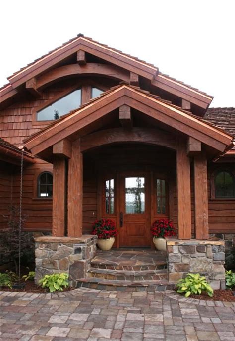 Timber Frame Entry Handcrafted Timber Frame Home Caribou Creek Log