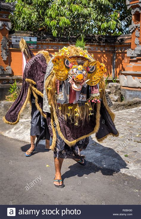 Balinese Street Performance Traditional Balinese Costume In Ubud