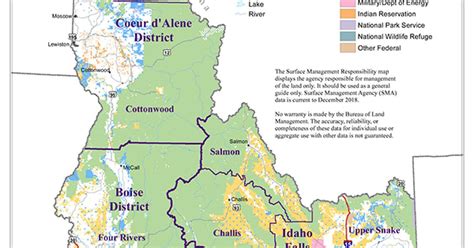 Blm Idaho Field And District Administrative Boundaries Bureau Of Land