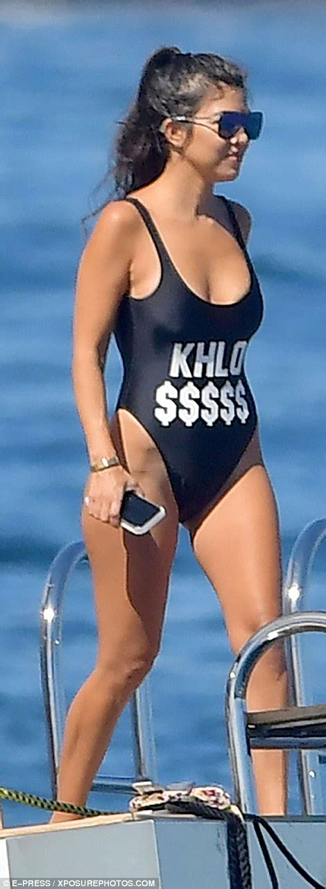 Kourtney Kardashian Puts Her Curves On Display In High Cut Swimsuit In