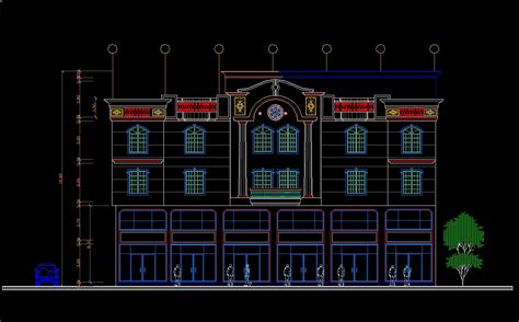 Building Elevation Cad Drawings Downloadcad Blocksurban City Design