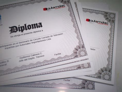 Impresión De Diplomas Para Empresa Automatec Publicamos Arte