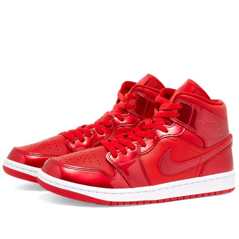 Air Jordan 1 Mid Se W Red Pomegranate And White End