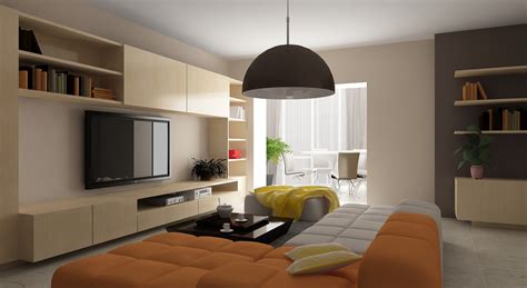 Warm Color Living Interior Design Ideas