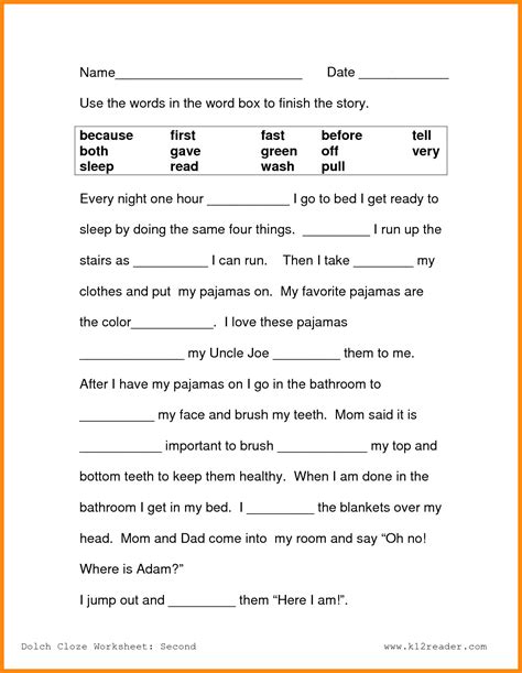 Fifth Grade Comprehension Worksheet