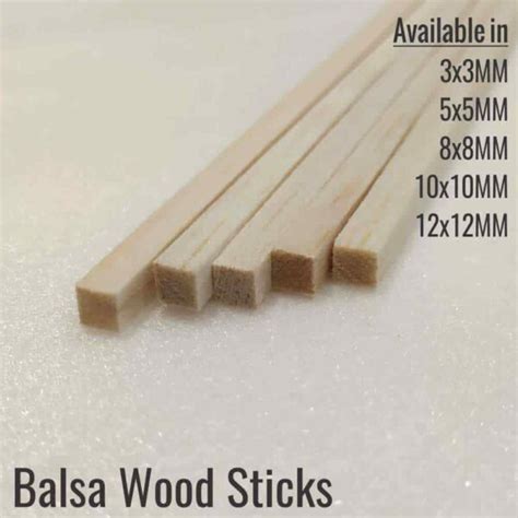Balsa Wood Strips Sticks Square 3mm 5mm 8mm 10mm And 12mm Vortex Rc