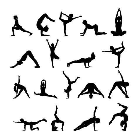 Black Figure Yoga Silhouettes 1252139 Vector Art At Vecteezy