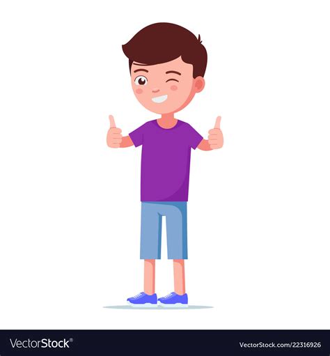 Cartoon Boy Showing Thumbs Up Royalty Free Vector Image