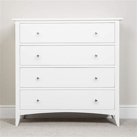 Edward Hopper White 4 Drawer Chest With Dovetail Joints And Metal Runners Fully Assembled