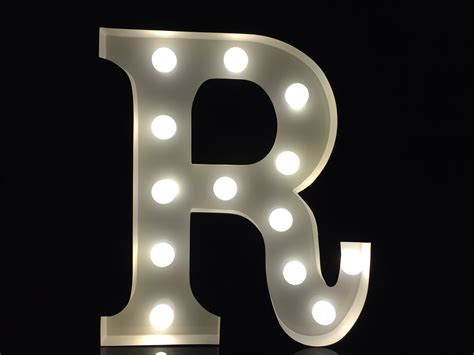 2018 Vintage 9metal White Light Up Letter R Alphabet Letter Light