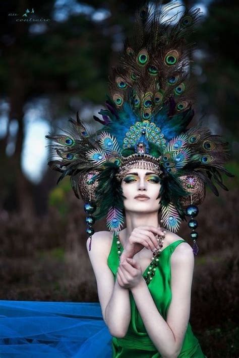 Showgirl Peacock Headdress Headpiece