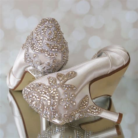 Wedding Shoes Champagne Wedding Shoes Vintage Wedding Shoes Etsy