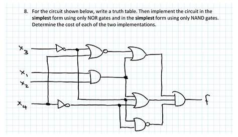 Solved For the circuit shown below, write a truth table. | Chegg.com