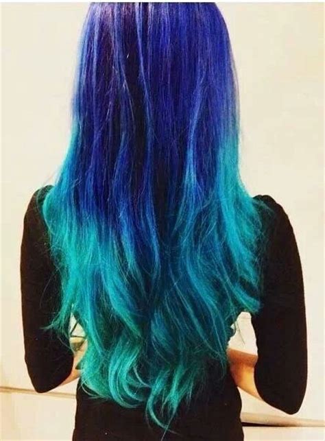 Blue Teal Ombre Beauty~hair Colors Pinterest