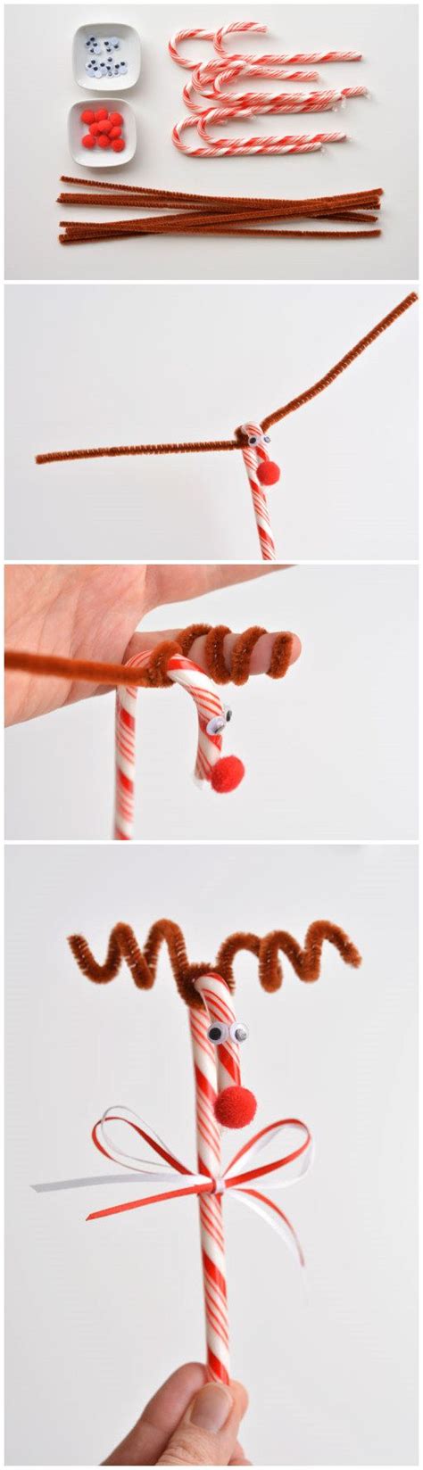 How To Make Candy Cane Reindeer Easy Christmas Diy Easy Christmas