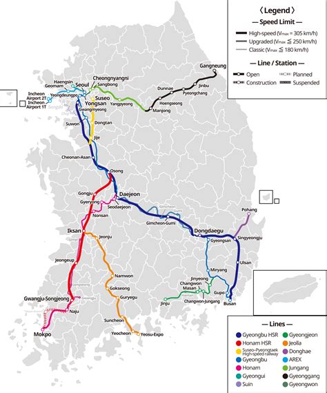 Ktx Linemap En High Speed Rail In South Korea Travel Guide At