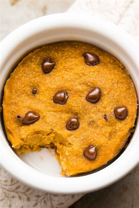 Skinny Single Serving Pumpkin Chocolate Chip Mug Cake Amys Healthy Baking