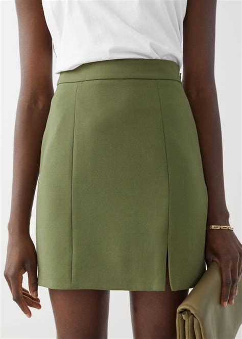 Tailored Mini Skirt Mini Skirts Green Skirt Outfits Green Mini Skirt