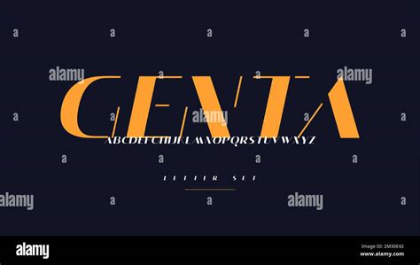 Vector Modern Sans Serif Chic Font Uppercase Letter Set Alphabet