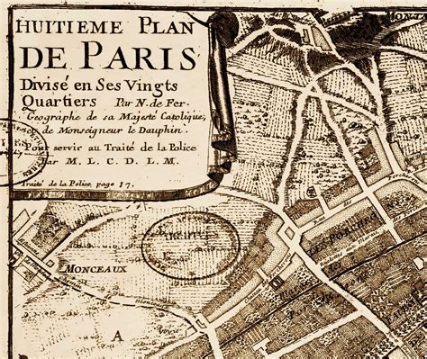 Giant 1705 Paris Map Print Vintage Restoration Style Wall Map Etsy