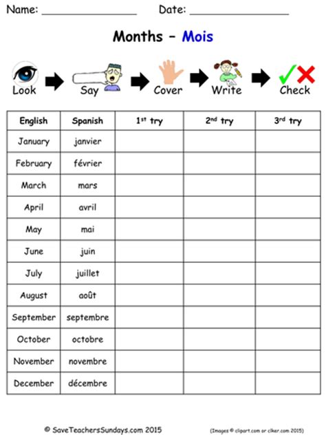 Months In French Ks2 Worksheets Activities And Flashcards