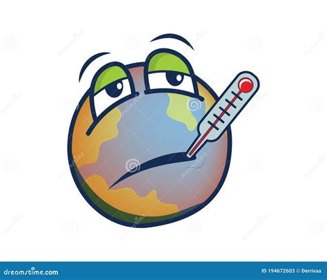 Sick Earth Cartoon Vector Clipart Stock Illustration Cartoondealer