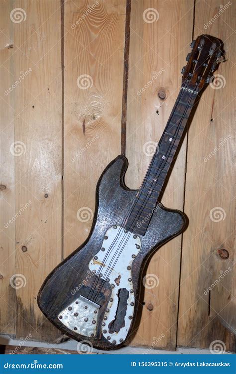Still Life Art Photography Of Vintage Electric Guitar On Grunge