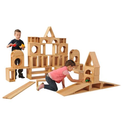 40 Giant Hollow Wooden Blocks Bumper Set Construction From Early