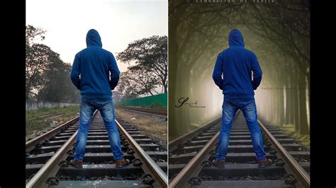 Photoshop Manipulation A Alone Boy In Railway By Sanjid Photoshop