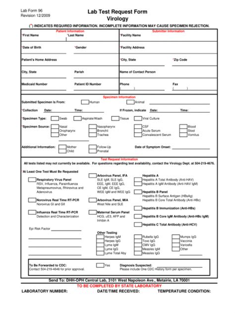 Sample Laboratory Test Request Form Pdf Fill Out And Sign Printable Pdf