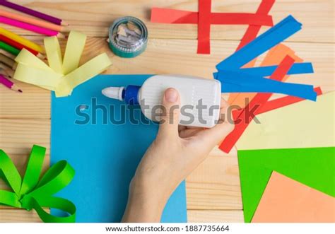 Child Cut Out Colored Paper Kid Stock Photo 1887735664 Shutterstock