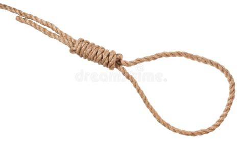 Hangman S Knot Tied On Thick Jute Rope Isolated Stock Image Image Of