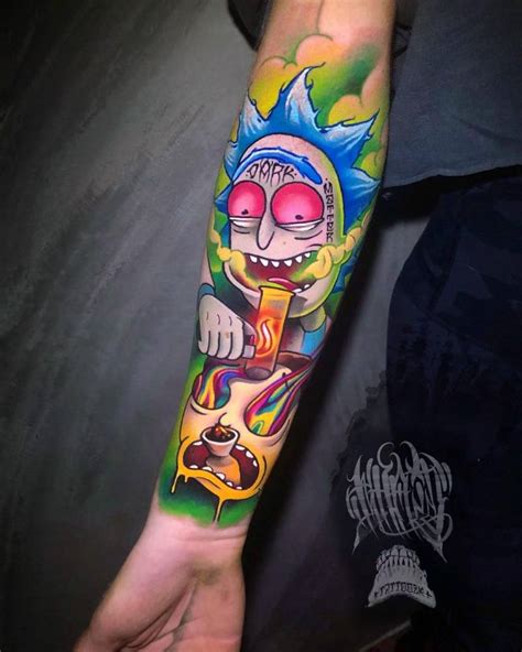 Rick Sanchez Tattoo Located On The Inner Forearm