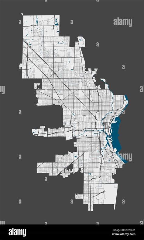 Milwaukee Map Detailed Map Of Milwaukee City Administrative Area