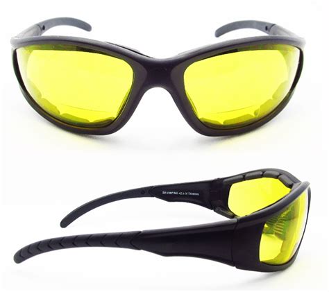 Z87 Motorcycle Night Bifocal Glasses Goggles Yellow Safety Uv Lenses Strap 2 00 Ebay