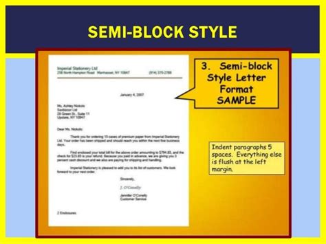 Sample Semi Block Letter Business Letters Conform To Generally One Of