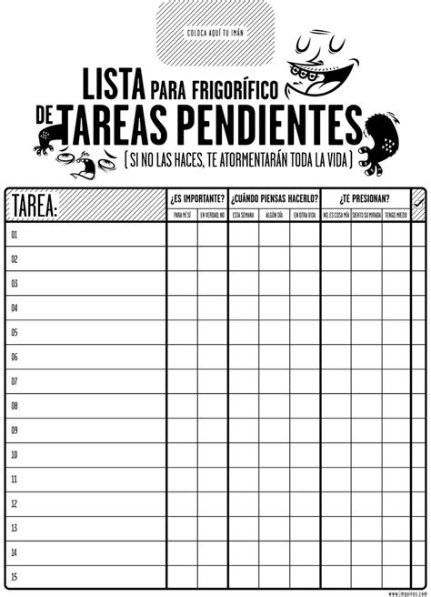 Lista De Tareas Pendientes Organizadores De Tareas Imprimibles