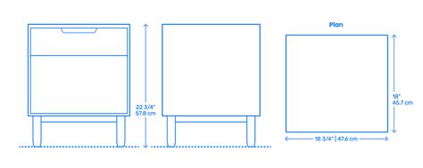 Raleigh Bedside Table Dimensions And Drawings Dimensionsguide