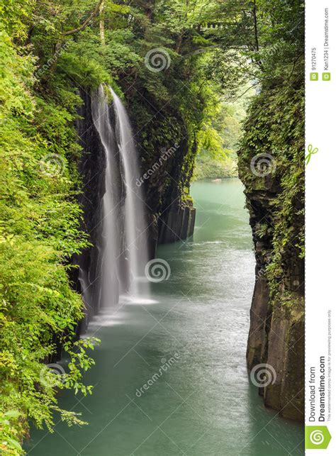 Takachiho Gorge And Waterfall In Miyazaki Kyushu Japan Stock Image