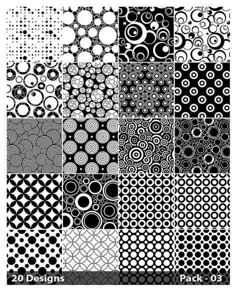 20 Black And White Circle Pattern Background Vector Pack Ai Uidownload