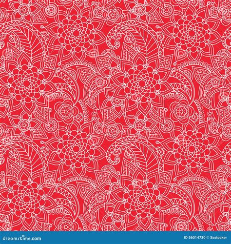 Oriental Flowers Pattern Stock Vector Illustration Of Design 56014730