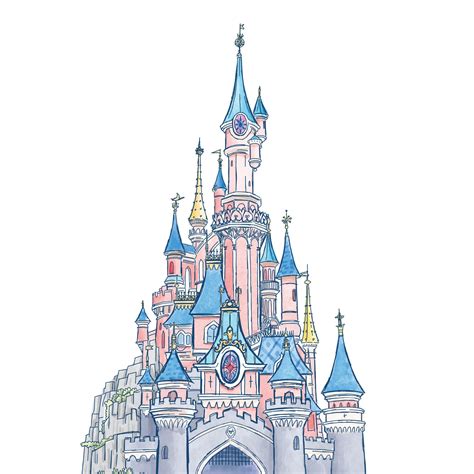 Castle Drawing Easy Disney Castle Drawing Castle Cartoon Disney